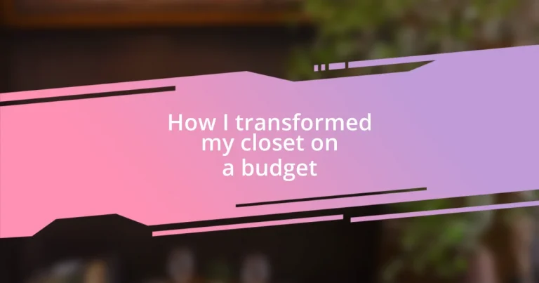 How I transformed my closet on a budget