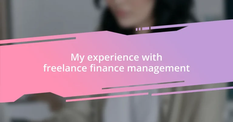 My experience with freelance finance management