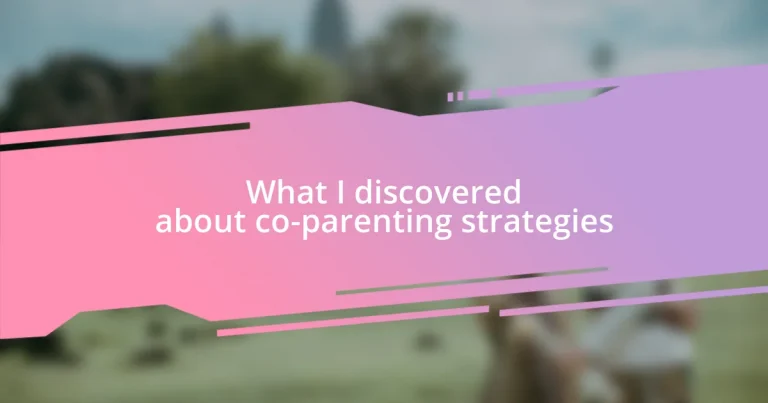 What I discovered about co-parenting strategies