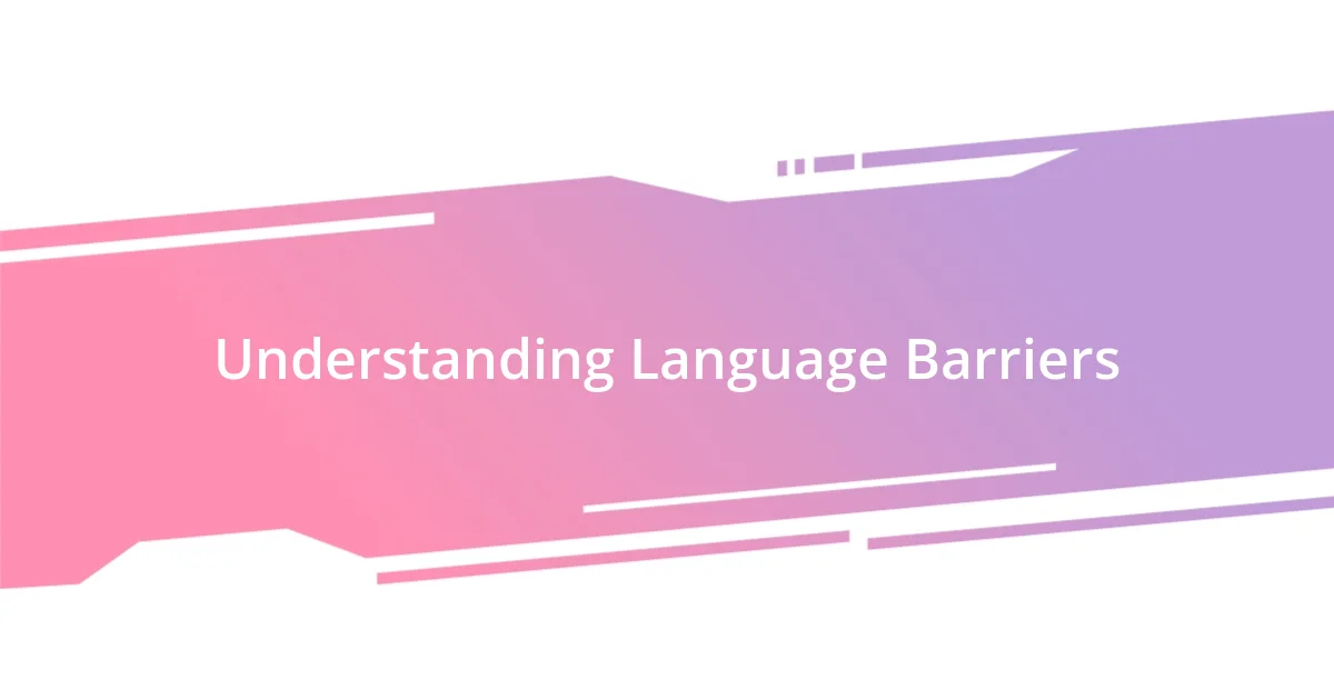 Understanding Language Barriers