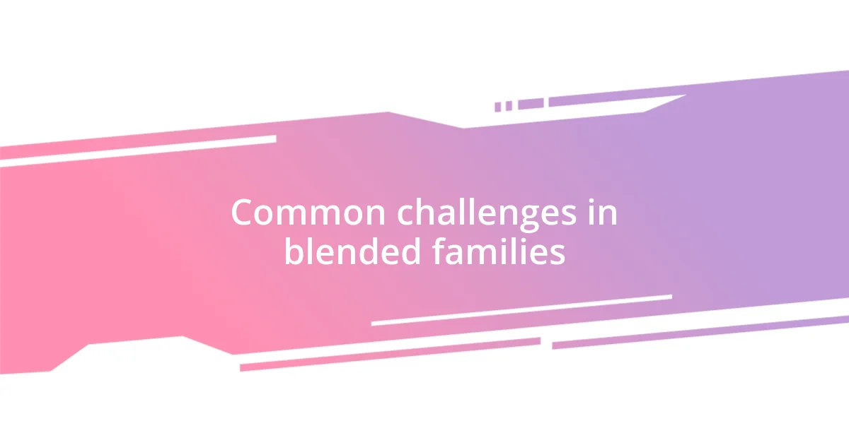 Common challenges in blended families